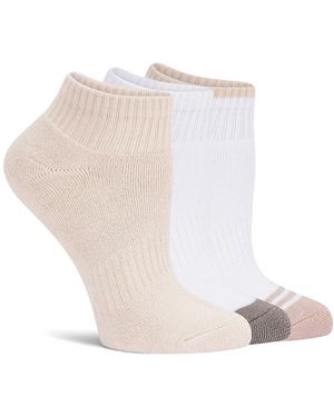Lemon Powder Cush Quarter Ankle Socks 3 Pack - White
