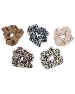 Kelly & Katie Floral Scrunchie Set 5 Pack - White