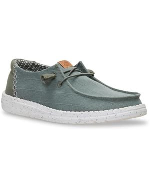 HEYDUDE Wendy Chambray Grid Slipon - Green