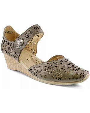 Spring Step Nougat Wedge Pump - Gray