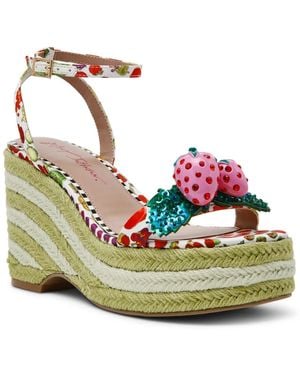 Betsey Johnson Bobbie Espadrille Wedge Sandal - Green