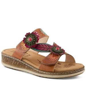L'ARTISTE Wide Width Joslin Wedge Sandal - Brown