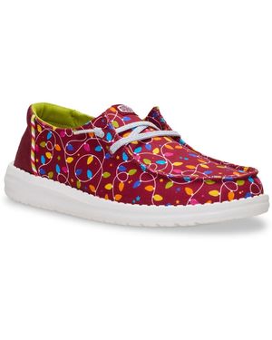 HEYDUDE Wendy Holiday Lights Slipon - Red