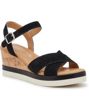 Crown Vintage Wide Width Veronia Wedge Sandal - Black