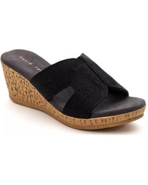 David Tate Vikki Wedge Sandal - Black