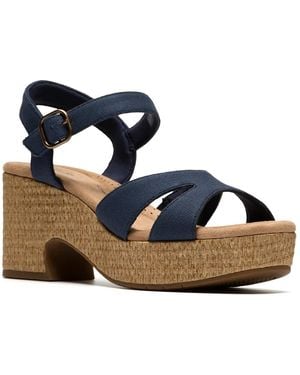 Clarks Nerisa Twist Platform Sandal - Blue