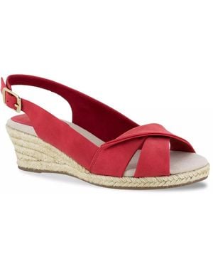 Easy Street Maureen Espadrille Slingback Sandals - Red