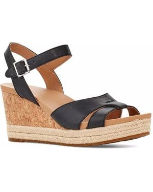 UGG Cloverdale Espadrille Wedge Sandal - Black