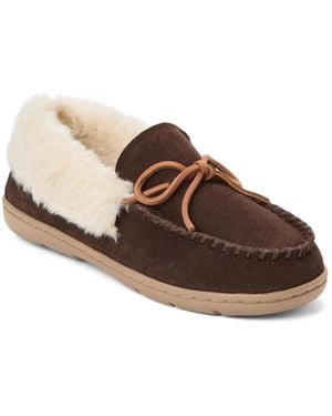 Clarks Suede Moccasin Slipper - Brown