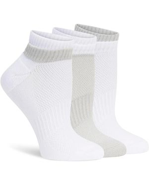 Lemon Twin Cuff Powder No Show Socks 3 Pack - White