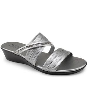 Italian Shoemakers Hollis Wedge Sandal - Gray