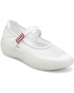 HUNTER Mire Mary Jane Flat - White