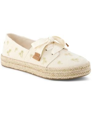 TOMS Carolina Lace Up Platform Espadrille Sneaker - White