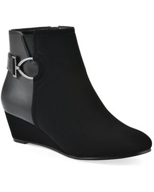 White Mountain Chaise Wedge Bootie - Black