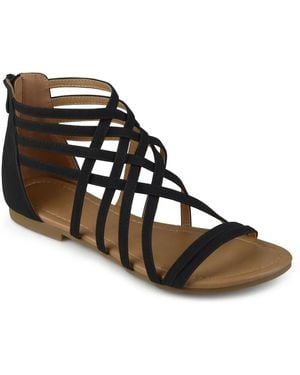 Journee Collection Wide Width Hanni Gladiator Sandal - Black