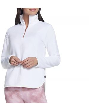 Skechers Softknit Ottoman Quarter Zip Pullover - White