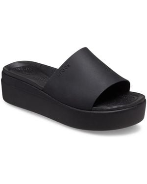 Crocs™ Brooklyn Slide Wedge Sandal - Black