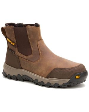Caterpillar Threshold Rebound Waterproof Steel Toe Chelsea Work Boot - Brown