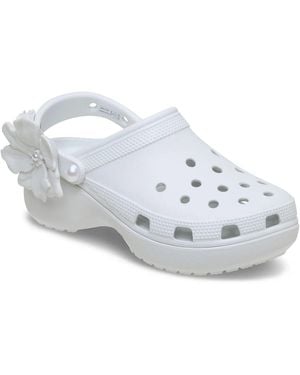 Crocs™ Classic Bouquet Platform Clog - White