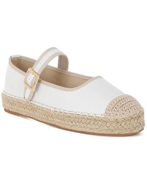 Rag & Co Ostac Mary Jane Espadrille Flat - White