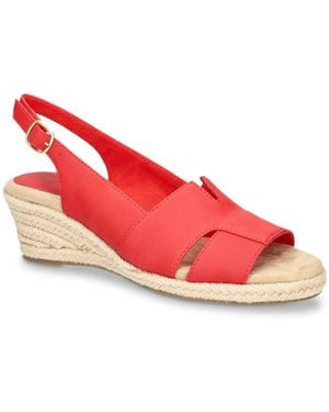 Easy Street Resort Espadrille Wedge Sandal - Red