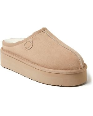 Dearfoams Queenstown Platform Slipper - Natural
