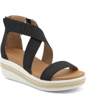 Adrienne Vittadini Cape May Wedge Sandal - Black