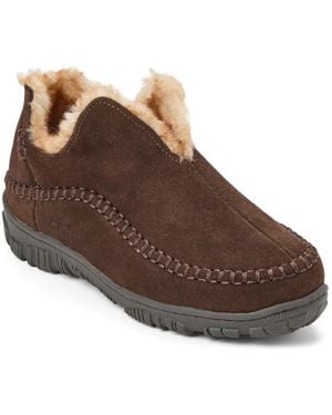 Clarks Suede Notched Slipper - Brown