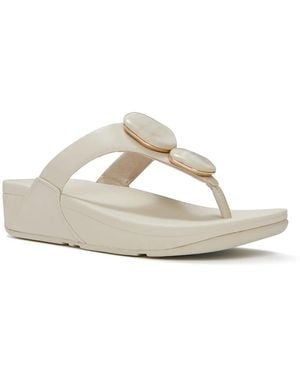 Fitflop Lulu Marbled Stone Wedge Sandal - White