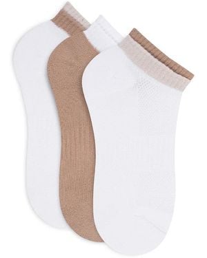 Lemon Twin Cuff Powder No Show Socks 3 Pack - Black