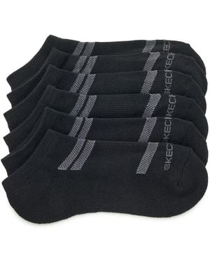 Skechers Terry Low Cut Ankle Socks 6 Pack - Black