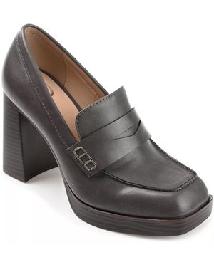 Journee Collection Ezzey Platform Pump - Black