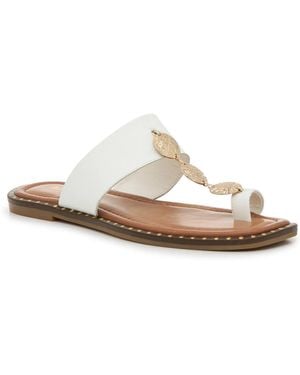 Coach and Four Penny Coin Sandal - White