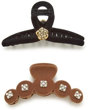 Kelly & Katie Embellished Claw Hair Clip Set 2 Pack - Black