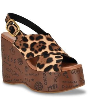 Guess Yarisel Wedge Sandal - Brown