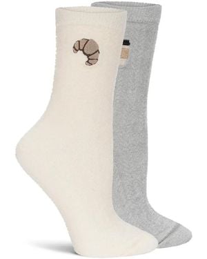 Lemon Velvet Cozy Crew Socks 2 Pack - Black