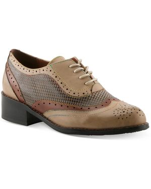 L'ARTISTE Tap Dancer Check Wingtip Oxford - Brown