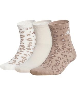 adidas Leopard Luxe High Quarter Socks 3 Pack - Black