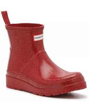 HUNTER Play Short Star Cloud Rain Boot - Red