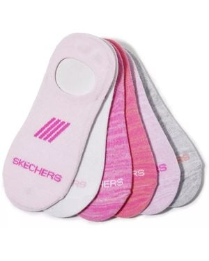 Skechers Spacedye No Show Socks 6 Pack - Pink