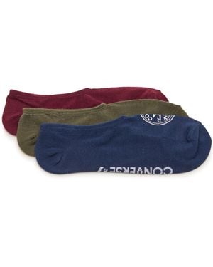 Converse Chucks Patch No Show Socks 3 Pack - Blue