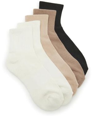 Mix No 6 Athletic Cushioned Performance Quarter Crew Socks 5 Pack - Black
