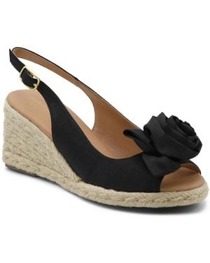 Adrienne Vittadini Barge Espadrille Wedge Sandal - Black
