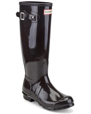 HUNTER Original Tall Gloss Rain Boot - Black