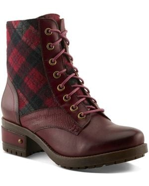 L'ARTISTE Marty Plaid Bootie - Brown