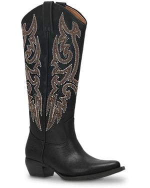Frye & Co. Irlene Tall Deco Stitch Western Boot - Black