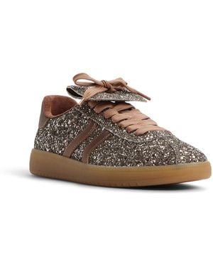 ALDO Itsneaker Glitter Sneaker With Removable Kiltie Flap - Brown