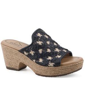 White Mountain Bizzie Espadrille Platform Sandal - Black