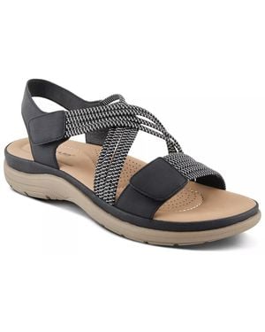 Flexus by Spring Step Crossbeam Wedge Sandal - Black