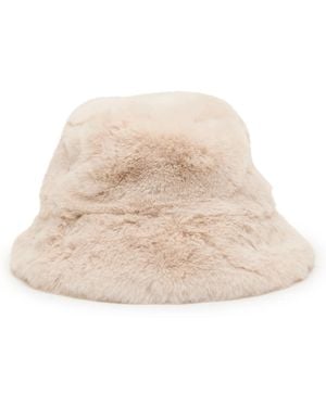 Kelly & Katie Faux Fur Bucket Hat - Natural